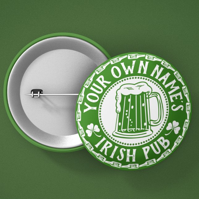 YOUR Name's Irish Pub | Saint Patrick's Day Party 6 Cm Round Badge (Creator Uploaded)