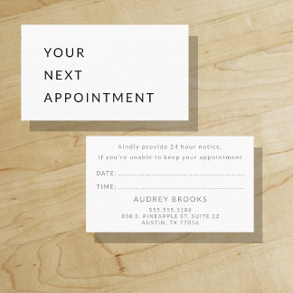 Your Next Appointment | Black & Gray | Minimal Card