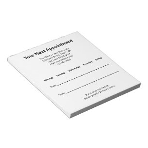 Your Next Appointment Doctor Appointment Reminder Notepad