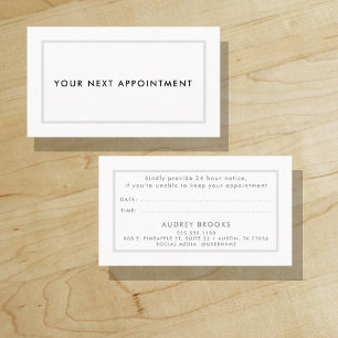 Your Next Appointment   Grey Frame   Modern Card