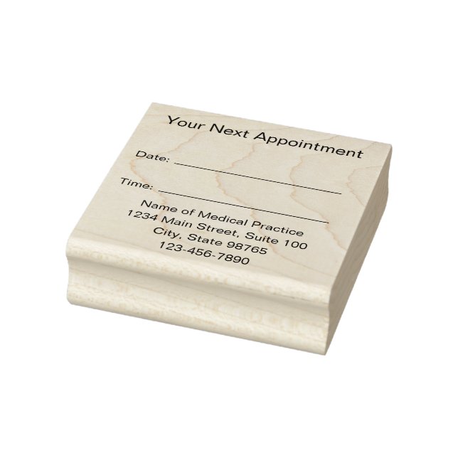 Your Next Appointment Medical Practice Template Rubber Stamp (Stamp)