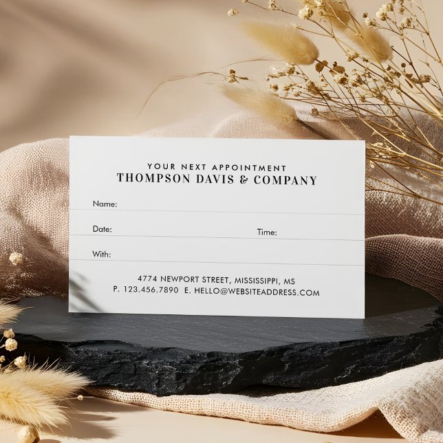 Your Next Appointment Modern Professional Brand Card (Your Next Appointment Modern Professional Brand)