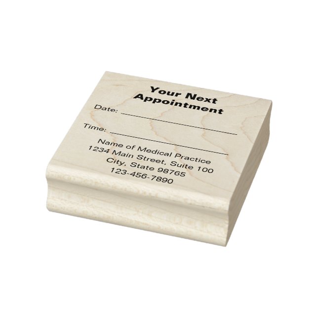 Your Next Appointment Patient Reminder Template Rubber Stamp (Stamp)