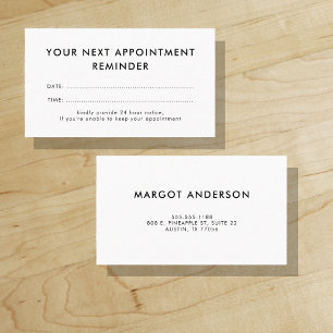 Your Next Appointment Reminder   Minimalist Cards