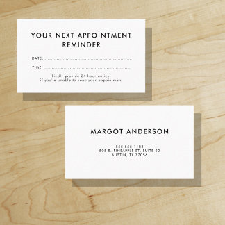 Your Next Appointment Reminder | Minimalist Cards