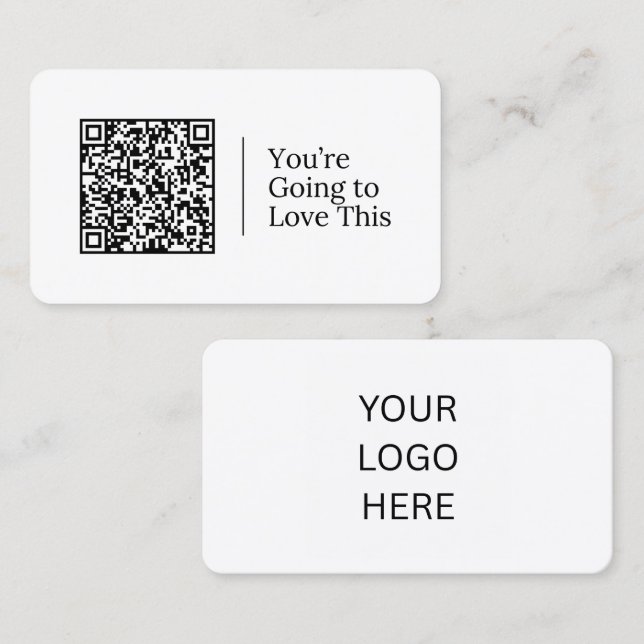 Your Next Favourite Is Here | QR code And Logo  Business Card (Front/Back)