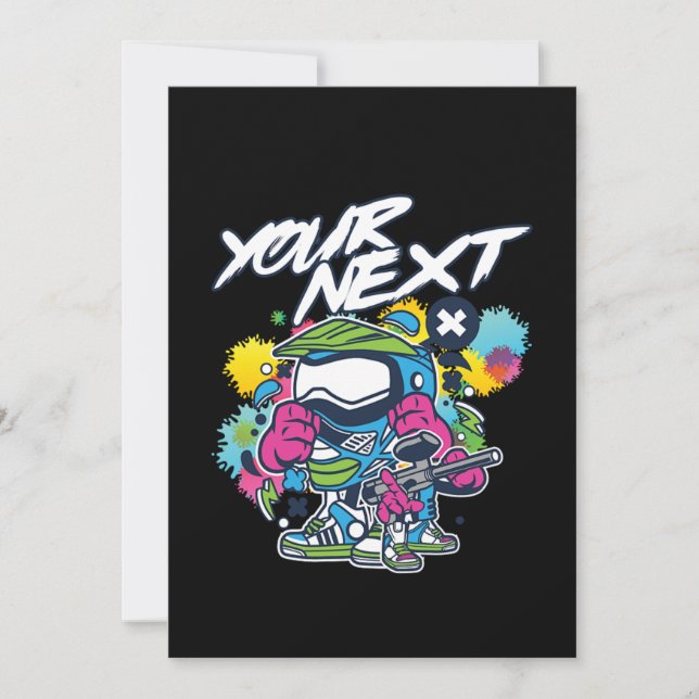 Your Next Paintball Player Paintball Game Marker G Invitation (Front)