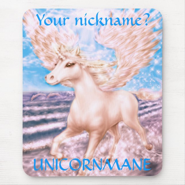 Your nickname?, UNICORNMANE Mouse Pad (Front)