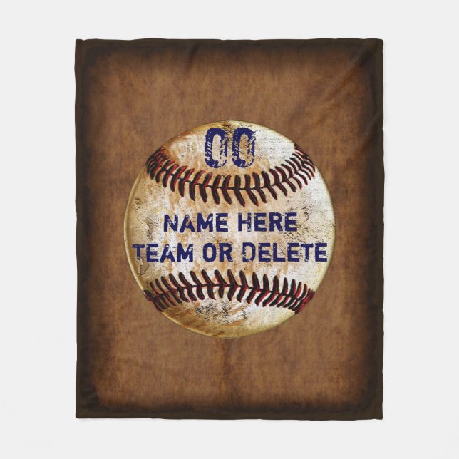 Your Number, Team, Player's Name Baseball Blanket (Front)