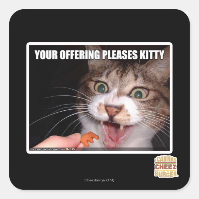 Your Offering Pleases Kitty Square Sticker (Front)