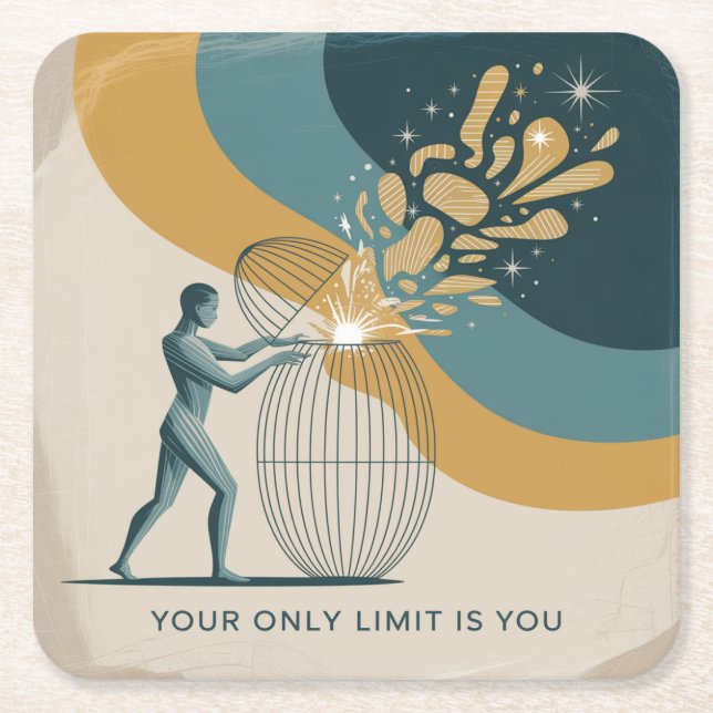 Your Only Limit Is You Square Paper Coaster (Front)