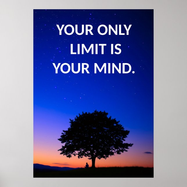 Your Only Limit is Your Mind Motivation Poster (Front)