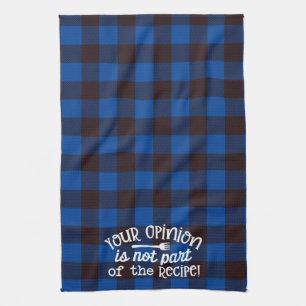Your Opinion Recipe Blue & Black Flannel Tea Towel
