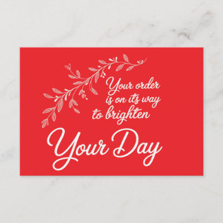 Your Order is On Its Way Flat Thank You Card