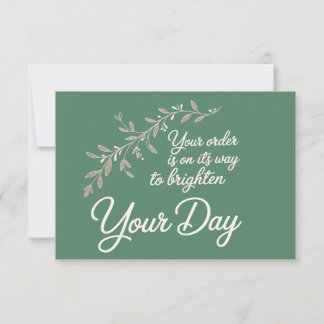 Your Order is On Its Way Flat Thank You Card