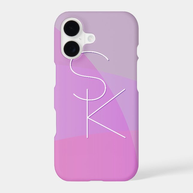 Your Overlapping Initials | Modern Pink Geometric (Back)