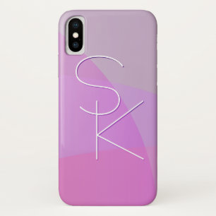Your Overlapping Initials   Modern Pink Geometric iPhone X Case