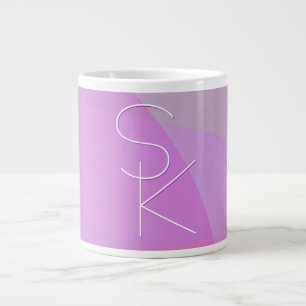 Your Overlapping Initials Modern Pink Geometric Large Coffee Mug