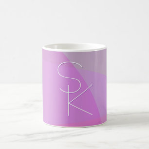 Your Overlapping Initials   Modern Pink Geometric Magic Mug