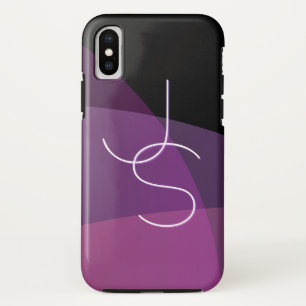 Your Overlapping Initials   Modern Purple & Pink iPhone X Case