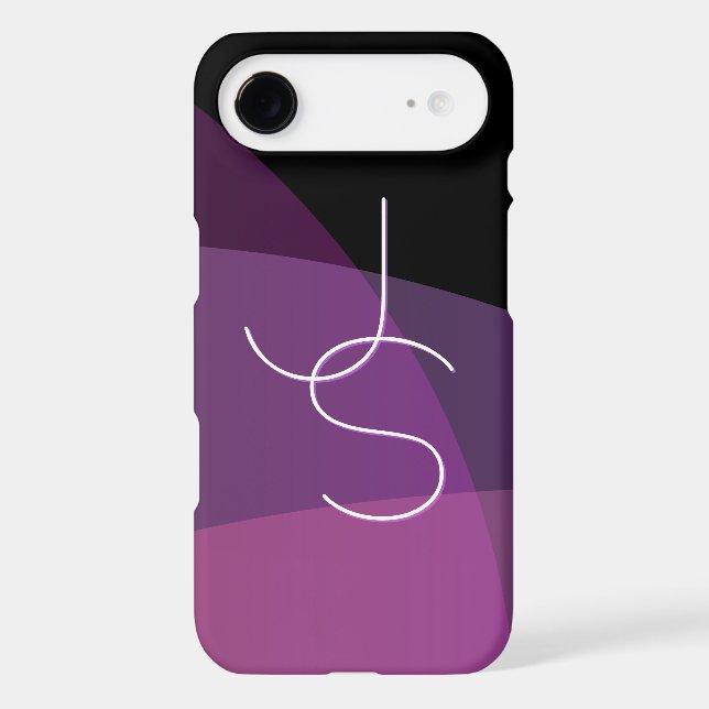 Your Overlapping Initials | Modern Purple & Pink Case-Mate iPhone Case (Back)