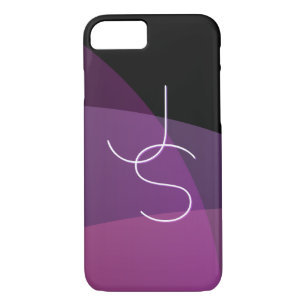 Your Overlapping Initials   Modern Purple & Pink iPhone 8/7 Case