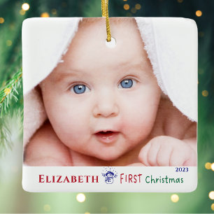 Your Own Baby Photo First Christmas  Ceramic Ornament