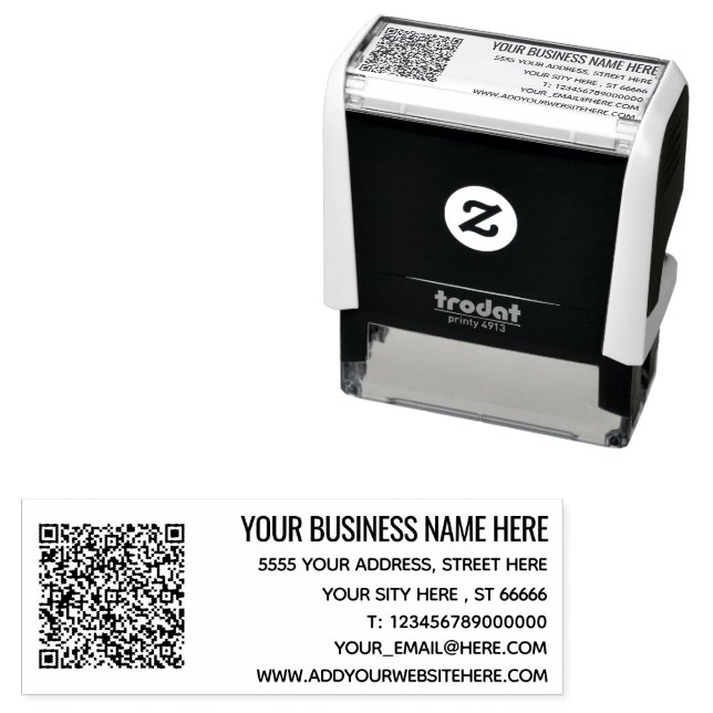 Your Own Design Address QR Code Stamp Example (In Situ)