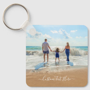 Your Own Design Custom Photo and Text - Family  Key Ring