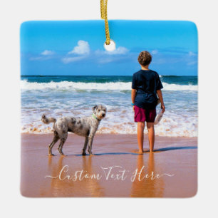 Your Own Design - Custom Photo and Text - With Pet Ceramic Ornament