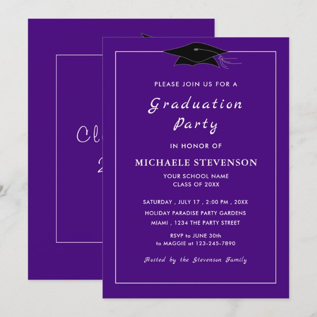 Your Own Design Graduation Invitation Example (Front/Back)