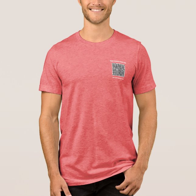 Your Own Design QR Code and Custom Text Business Tri-Blend Shirt (Front)