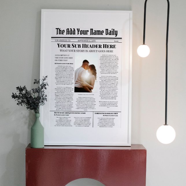 Your Own Front Page News Story Photo Personalised Poster (Creator Uploaded)