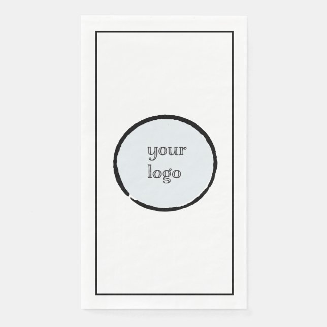 Your Own Logo Black Line Border Napkin (Front)