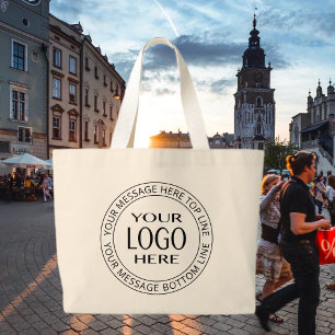 Your Own Logo & Customisable Circular Text Large Tote Bag