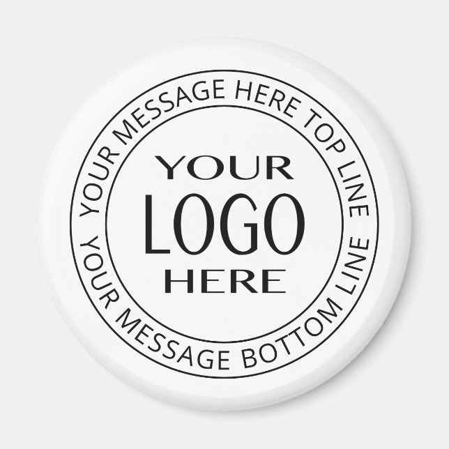 Your Own Logo & Customisable Circular Text Magnet (Front)