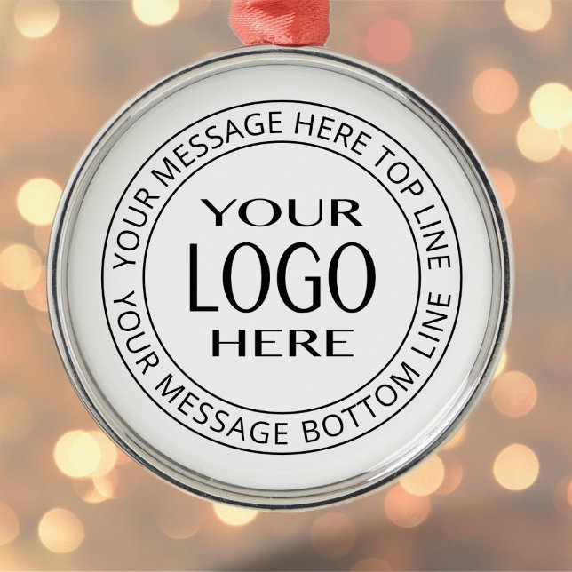 Your Own Logo & Customisable Circular Text Metal Ornament (Creator Uploaded)