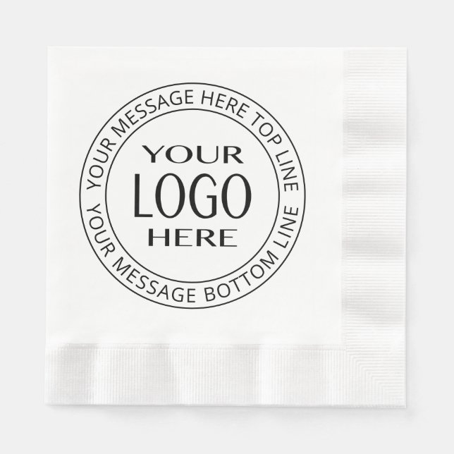 Your Own Logo & Customisable Circular Text Napkin (Front)