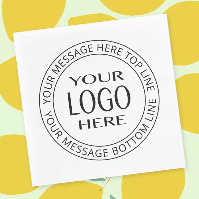 Your Own Logo & Customisable Circular Text Napkin (Creator Uploaded)