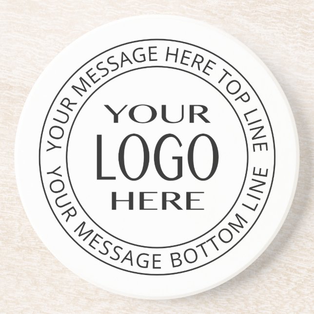 Your Own Logo & Customizable Circular Text Coaster (Front)
