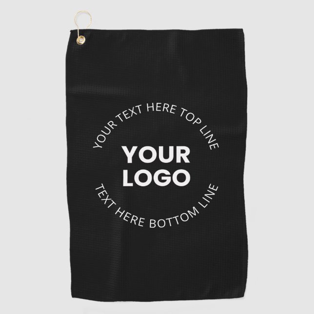 Your Own Logo & Editable Circular Text Golf Towel (Front)