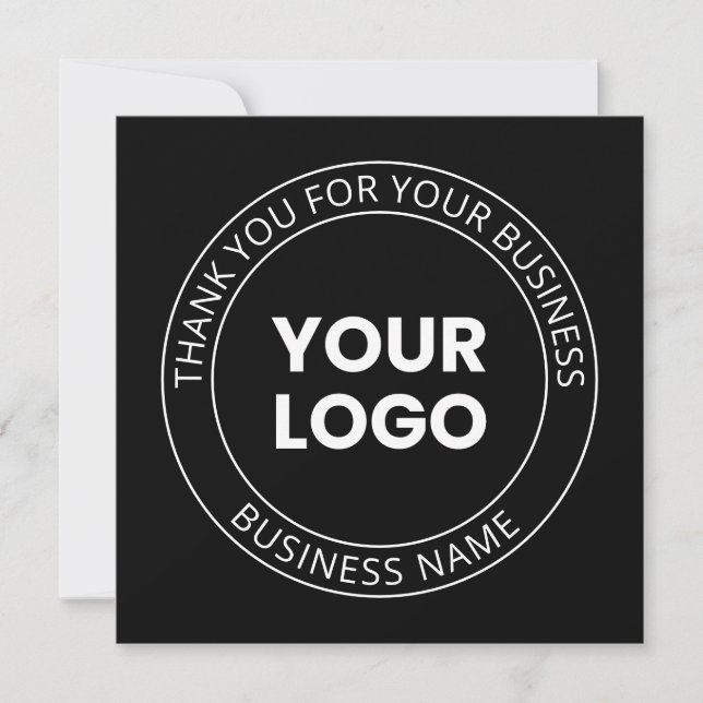 Your Own Logo & Thank You Editable Message Card (Front)