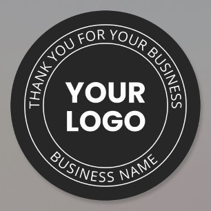 Your Own Logo & Thank You Editable Message Classic Round Sticker
