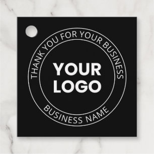 Your Own Logo & Thank You Editable Message Favour Tags
