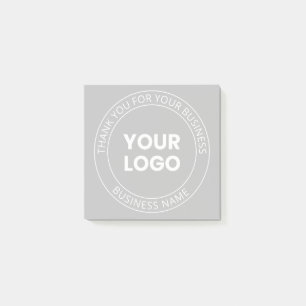 Your Own Logo & Thank You Editable Message Post-it Notes