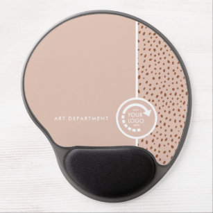 YOUR OWN LOGO Trendy Beige & Terracotta Dots Gel Mouse Pad