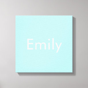 Your Own Name or Word Soft Sky Blue Canvas Print