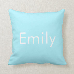 Your Own Name or Word Soft Sky Blue Cushion