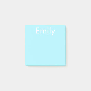 Your Own Name or Word   Soft Sky Blue Post-it Notes