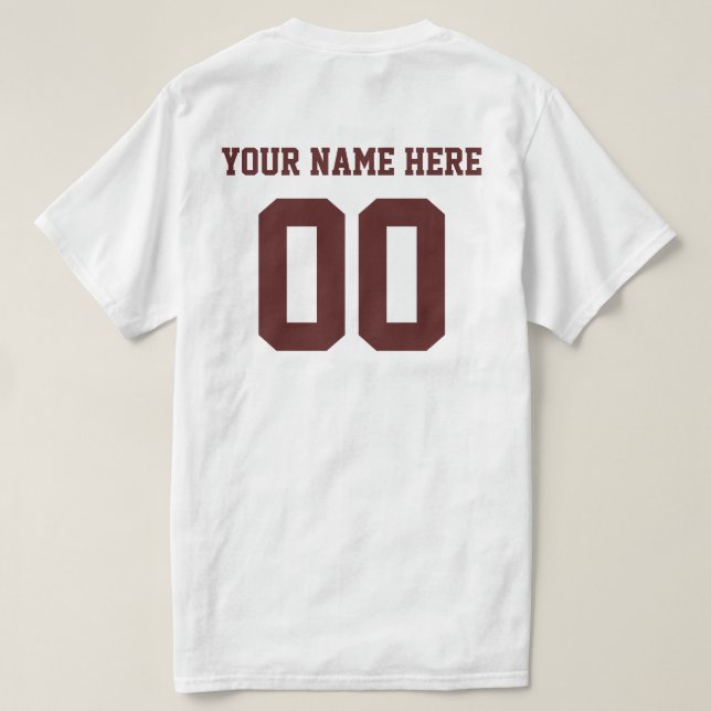 Your Own Numbers and Name T-Shirt (Design Back)